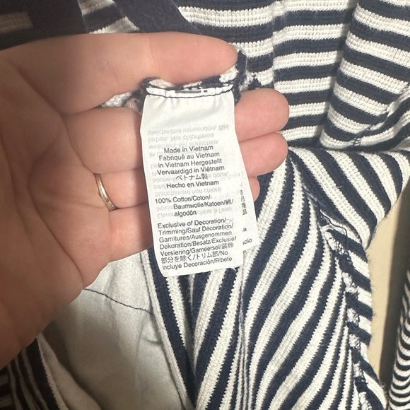 J Crew Navy White Cowl Neck Pullover | Small - Picture 5 of 5